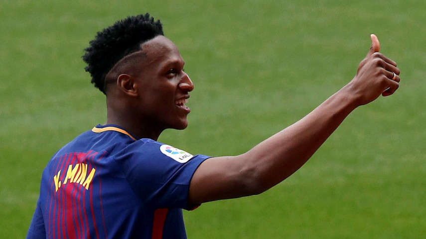 Yerry Mina ya es uno más del FC Barcelona