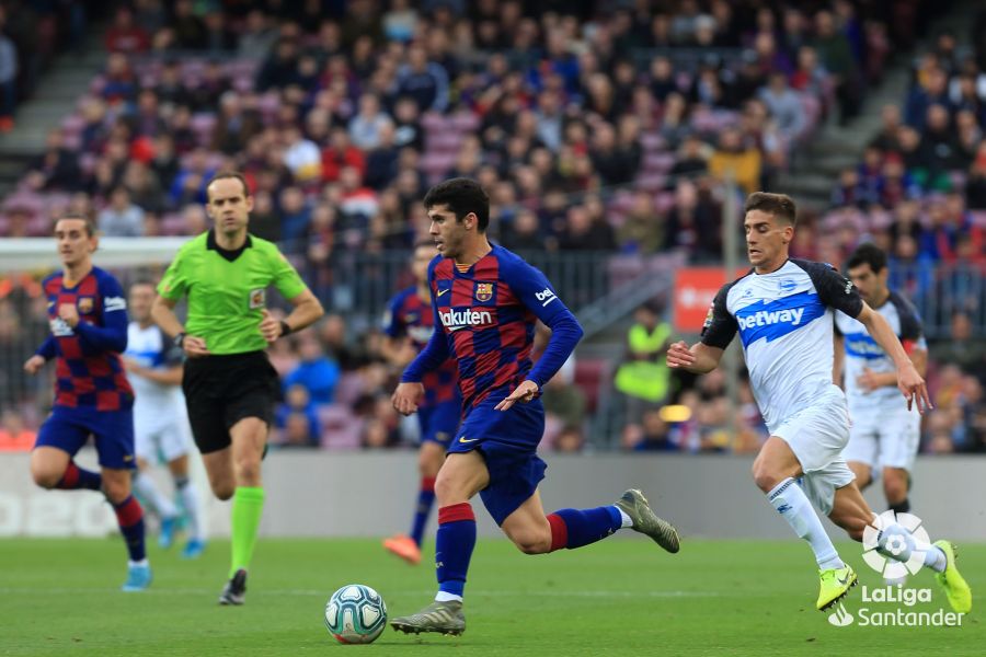 Aleñá, en el partido del Barcelona ante el Alavés (Foto: laLiga).