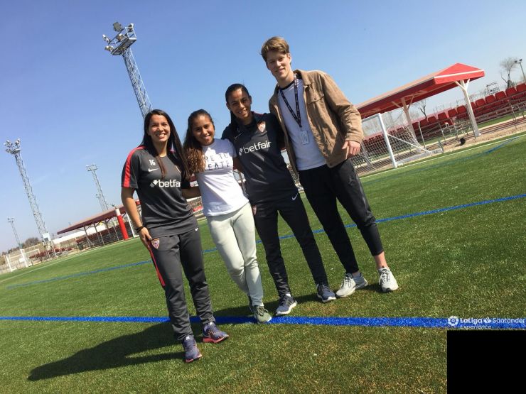 Gabriel Mercado, Quincy Promes, Karen Araya & Pancha Lara enjoy the LaLiga Santander Experience