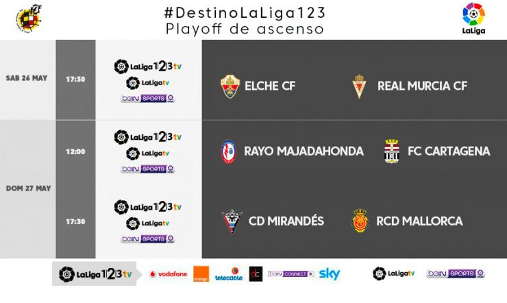 Horarios de los partidos televisados de vuelta de la 1ª de los play-off de ascenso a LaLiga 1l2l3 | LaLiga