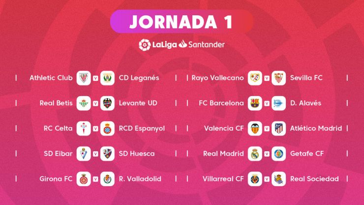 Goma de dinero pulgar hogar The fixtures for LaLiga Santander 2018/19 | LALIGA