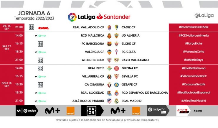 Conhecido o calendário da La Liga 22/23: Há dérbi de Madrid à 6.ª jornada e  'El Clássico' um mês depois - La Liga - SAPO Desporto