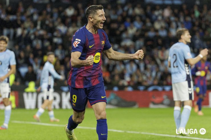 El segundo gol de Lewandowski al Celta