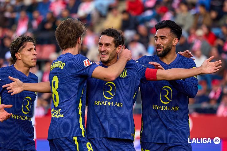 El obús de Koke para adelantar al Atlético en Montilivi