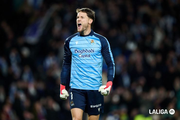 Remiro se hizo fuerte en Anoeta para colaborar en la victoria de la Real Sociedad