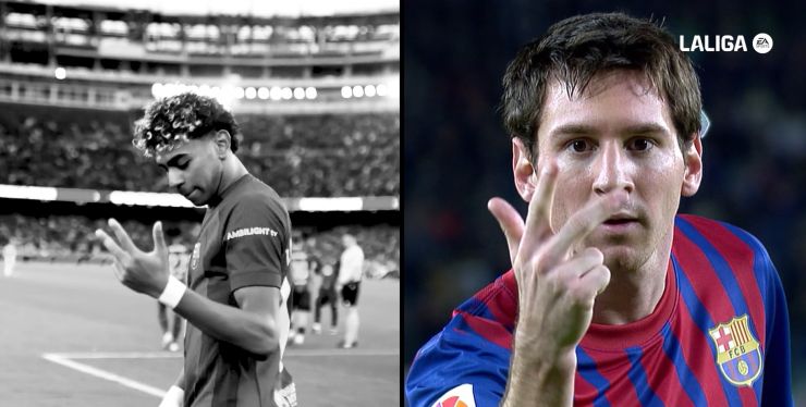 La celebración de Lamine Yamal que recordó a Messi