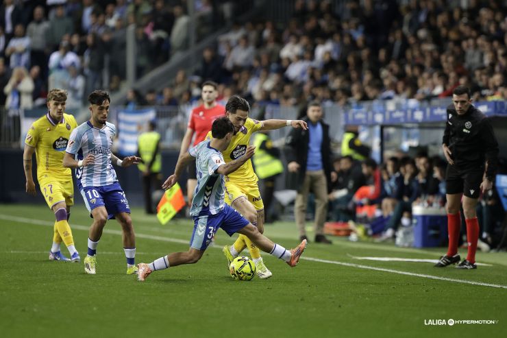 Málaga CF y Real Valladolid firman un empate lleno de goles en La Rosaleda